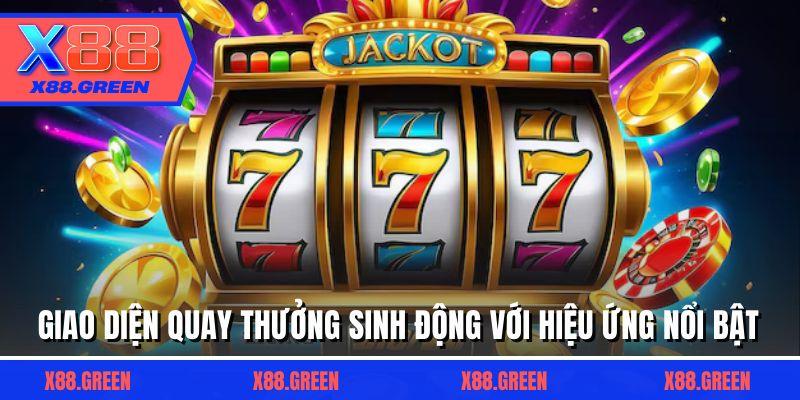 Giao diện quay thưởng sinh động với hiệu ứng nổi bật